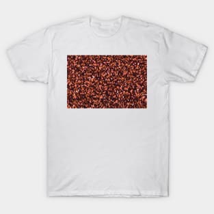 Cinnamon, caramel and almond, brown shades pixels, geometric background T-Shirt